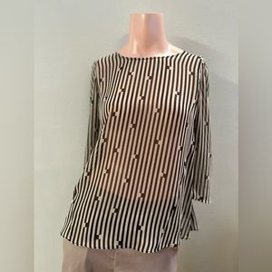 DV by Dolce Vita sheer blouse stripped open back